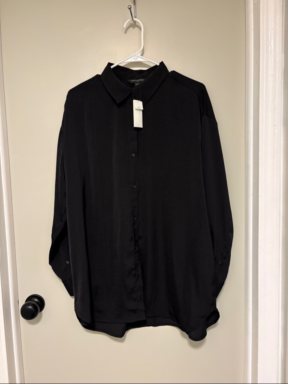 NWT Banana Republic button down silky shirt. Size L